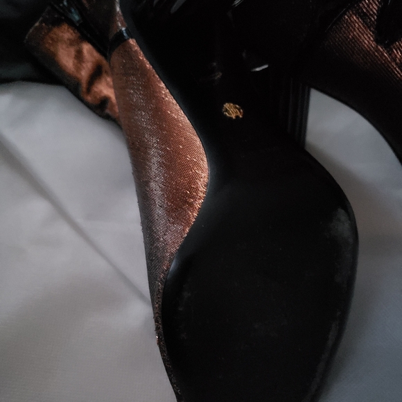 Designer Roberto Cavalli woven peep toe ankle boot - Picture 6 of 7